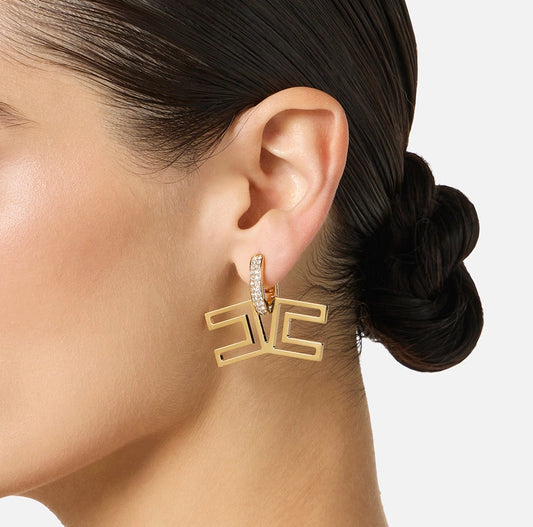 Orecchini con pave’ di strass Elisabetta Franchi