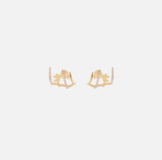 Orecchini con logo e strass